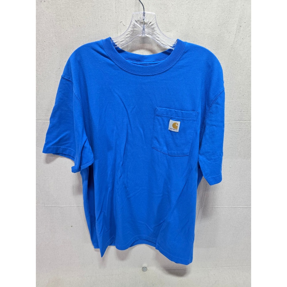 Carhartt Mens Loose Fit Heavyweight Short Sleeve Pocket T-Shirt Blue Medium 2886